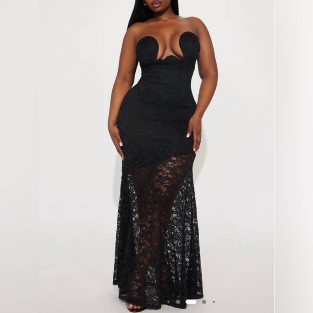 Sexy Black Lace Evening Gown size 1XL